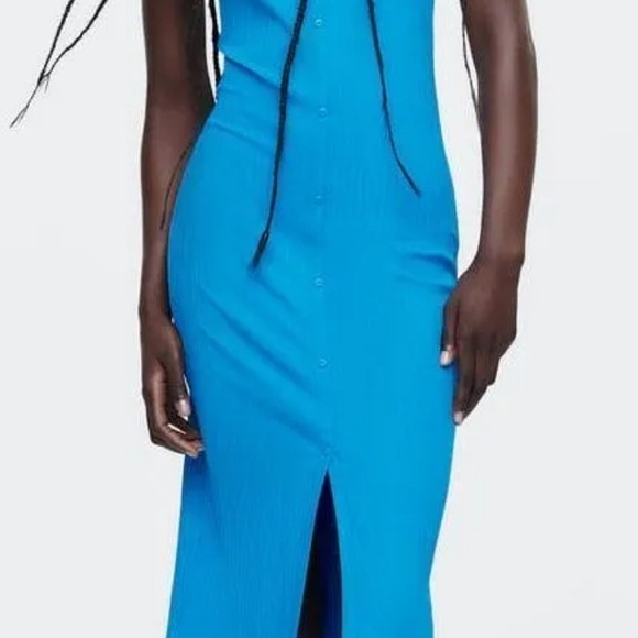 Zara Dresses & Skirts - Zara Vibrant Blue Midi Dress